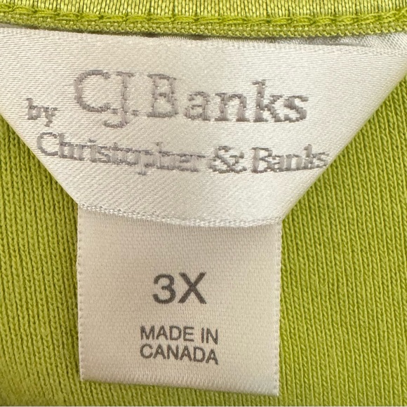 CJ Banks 3 X Womens sleeveless top. Lime green pre-owned EUC. Nice staple piece. - Picture 3 of 4